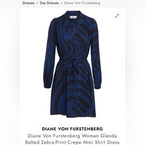 Diane Von Furstenberg Blue dress in excellent preowned condition. Size S